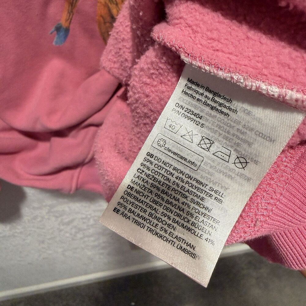 H&M Nirvana In Utero Crewneck Sweatshirt Women Medium Oversized Pink Music - Picture 5 of 9